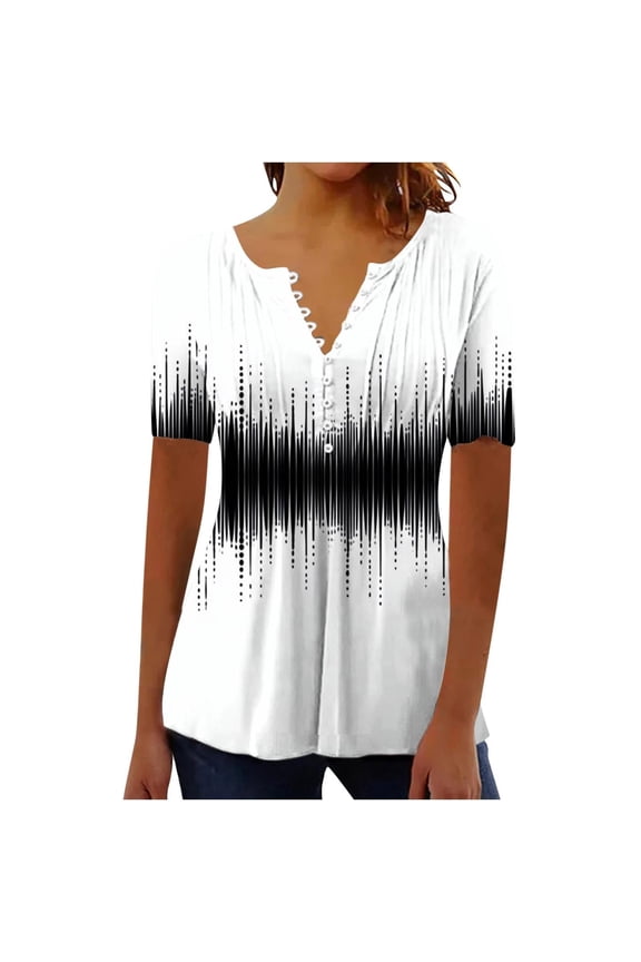 Womens Tees Classic Bohemian Floral Print Soft Comfy Button Front Short Sleeve Cardigan Tees Summer Daily Commute Elegant Tops