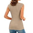 thumbnail image 1 of Bibifish Womens Tees Crew Neck Sleeveless Raglan Sleeve Seam Fitted Solid T-Shirts Layering Casual Street Style Everyday Tops, 1 of 6