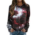 thumbnail image 1 of Bibifish Womens Tie Dye Sweatshirt Printed Crewneck Long Sleeve Pullover Casual Loose Fit Spring Fall Comfortable Pullover Tops For Ladies, 1 of 6