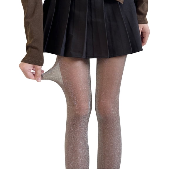 Bibifish Womens Tights Brown Black Glitter Sheer Pantyhose Elastic Waist Stretchy Slim Fit Casual Party Daily Wear Shiny Stylish Tights