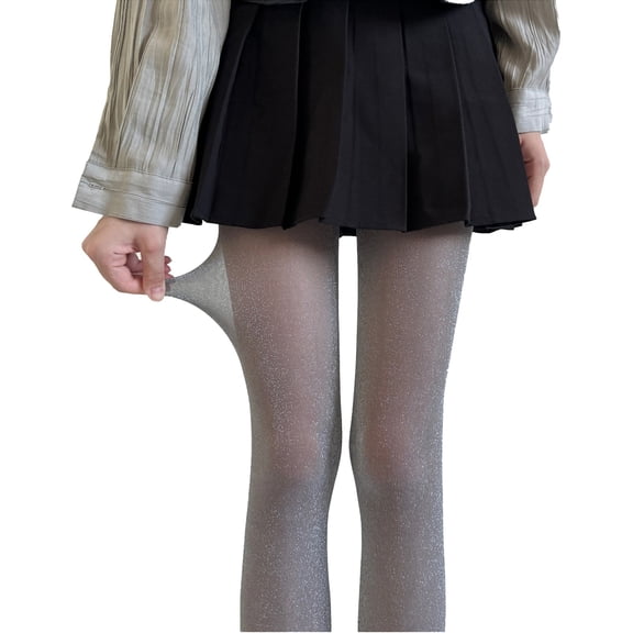 Bibifish Womens Tights Brown Black Glitter Sheer Pantyhose Elastic Waist Stretchy Slim Fit Casual Party Daily Wear Shiny Stylish Tights