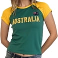 thumbnail image 1 of Bibifish Womens Tshirts Australia Letter Printed Slim Fit Y2K Style Short Sleeve Tees Pullover Summer Daily Casual Sports Tee Tops, 1 of 5