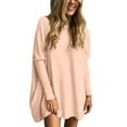 thumbnail image 1 of Bibifish Womens Tshirts Casual Solid Color O-Neck Long Sleeve Tees Loose Fit Basic Classic Stretchy Breathable Longline Pullover Tops, 1 of 6