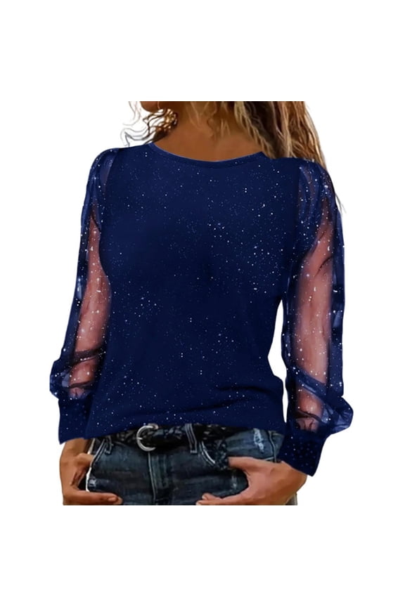 Womens Tshirts Cute Sparkle Sequin Top Short Sleeve Crewneck Tees Holiday T-Shirts Trendy Glittery Stretchy Stylish Dating Streetwear