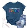Bibifish Womens Tshirts Friday Letter Print Crew Neck Short Sleeve Tee Tops Soft Stretchy Breathable Casual Summer Tees