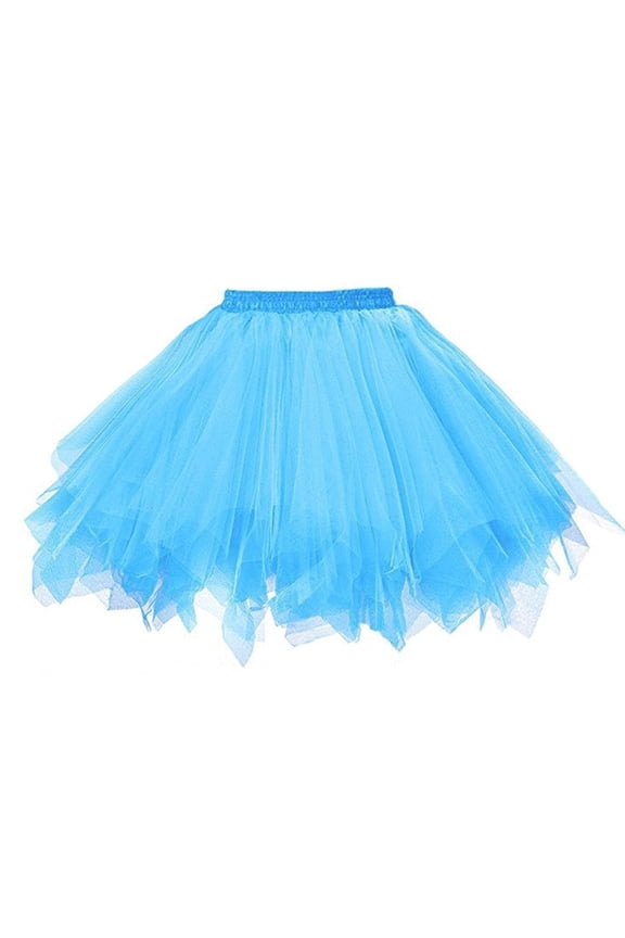 Womens Tulle Skirts Candy Color Mesh Puff Tutu Skirts A-Line Sheer Tulle Party Dance Mini Skirts Trendy Classic Mini Skirts