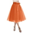 thumbnail image 1 of Bibifish Womens Tulle Skirts Classic Mesh Tutu Skirts Midi Length Layered Skirts Party High Waist Dance Skirts Sheer Tulle Trendy Skirts, 1 of 8