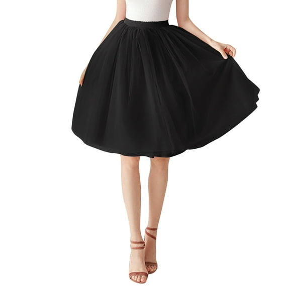 Bibifish Womens Skirts High Waist Tulle Skirt Adult Tutu Short Skirt Fluffy Layered Design Party Dating Daily Street Fashion Outfit