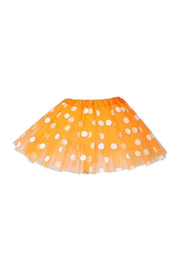 Womens Tutu Skirts Cute Princess Style Polka Dot Printed Mesh Trendy Party Performance Fluffy Skirts Stage Dance Skirts