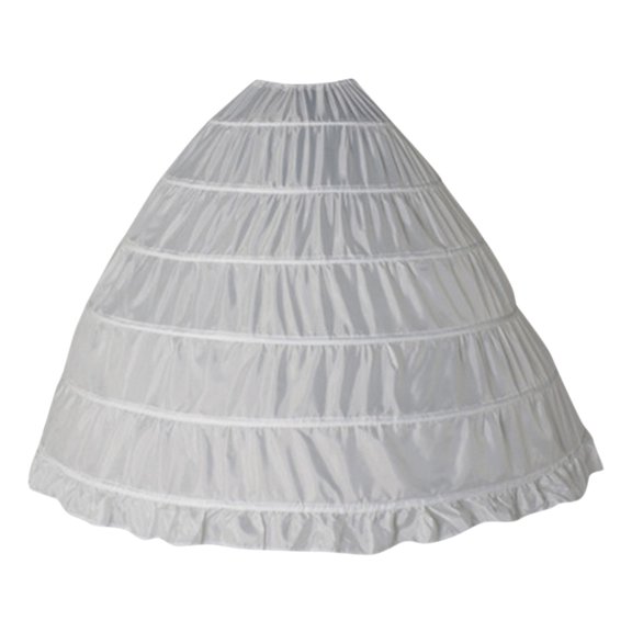 Bibifish Womens Underskirts Six Ring Extra Support Long Maxi Skirts Drawstring Waist Expand Firm Shaping Wedding Dress Inner Layering Wear