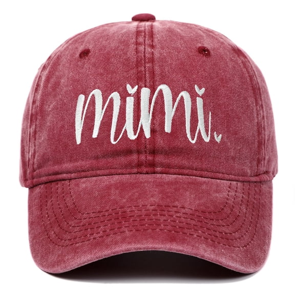 Bibifish Womens Vintage Washed Distressed Baseball Cap "Mimi" Letter Embroidery Detail Cap Soft Comfy Casual Daily Outdoor Activities Ladies Cap