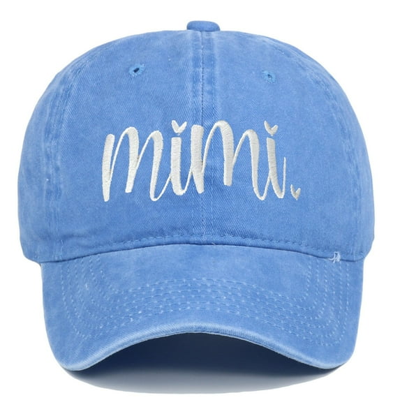 Bibifish Womens Vintage Washed Distressed Baseball Cap "Mimi" Letter Embroidery Detail Cap Soft Comfy Casual Daily Outdoor Activities Ladies Cap