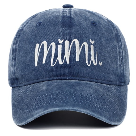 Bibifish Womens Vintage Washed Distressed Baseball Cap "Mimi" Letter Embroidery Detail Cap Soft Comfy Casual Daily Outdoor Activities Ladies Cap