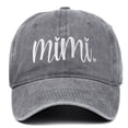 thumbnail image 1 of Bibifish Womens Vintage Washed Distressed Baseball Cap "Mimi" Letter Embroidery Detail Cap Soft Comfy Casual Daily Outdoor Activities Ladies Cap, 1 of 2