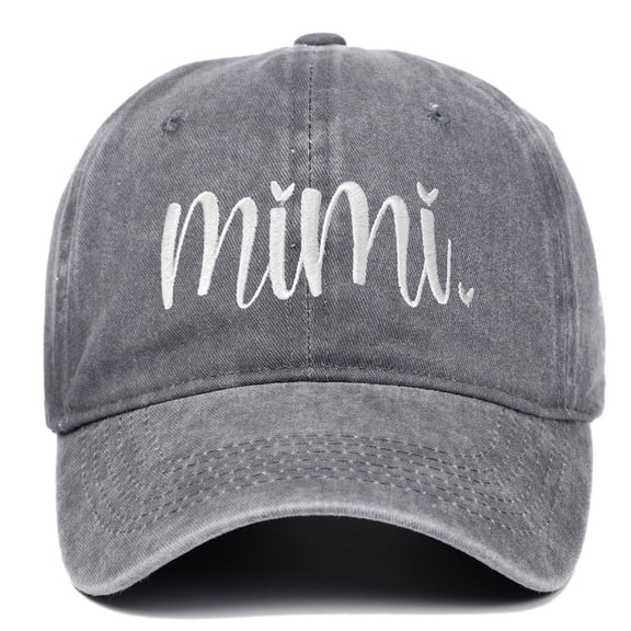 Bibifish Womens Vintage Washed Distressed Baseball Cap "Mimi" Letter Embroidery Detail Cap Soft Comfy Casual Daily Outdoor Activities Ladies Cap