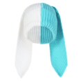 thumbnail image 1 of Bibifish Womens White & Turquoise Two-Tone Knit Trapper Hat With Long Ear Flaps Soft Stretchy Warm Hat Fall Casual Outings Fun Stylish Hats, 1 of 4
