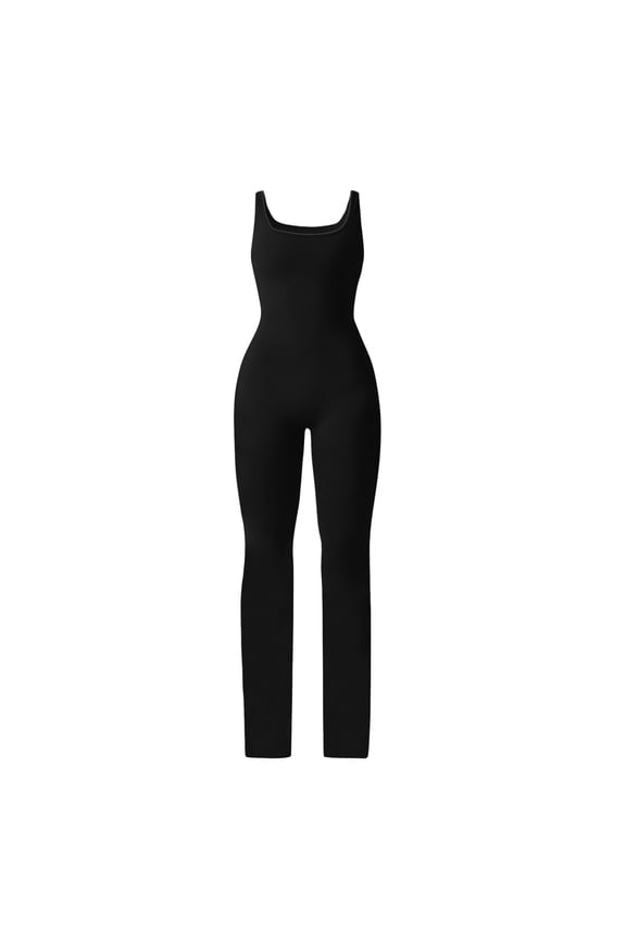 Womens Yoga Jumpsuit Solid Sleeveless Soft Stretchy Yoga Gym Daily Hollowed Out Back Onesie Lift Sports Fitness Activewear