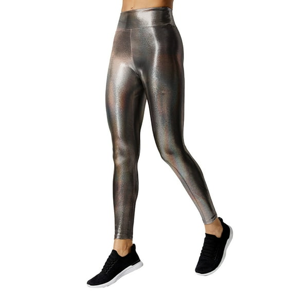 Bibifish Womens Yoga Pants Gold Shiny High Waist Yoga Pants Stretchy Fabric Festival & Night Out Eye-Catching Carnival Performance Leggings