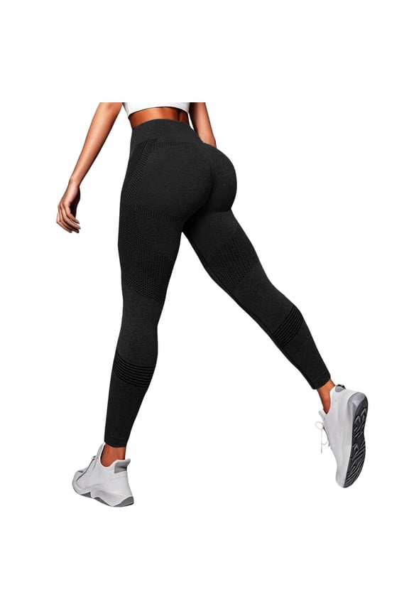 Womens Yoga Pants Skinny Textured Knit Pattern Yoga Pants Compression Fabric Breathable Workout Sports Supportive Leggings
