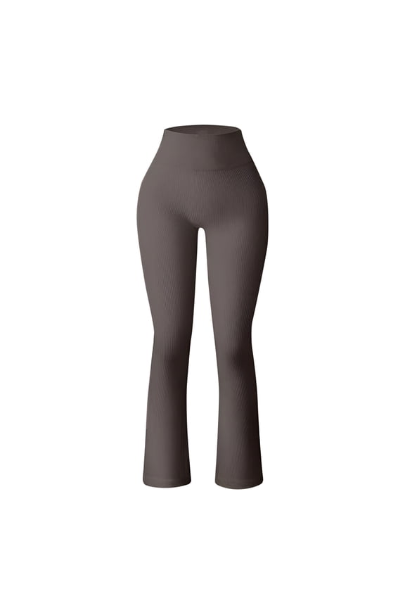 Womens Yoga Pants White Ribbed Flare Leg Yoga Pants High Waist Soft Breathable Fabric Office Casual Daily Wear Cozy Pants