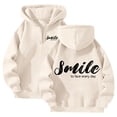thumbnail image 1 of Bibifish Womens Zip Up Hoodies Athletic Letter Print Hooded Jackets Relaxed Fit Long Sleeve Casual Hooded Sweatshirts, 1 of 3
