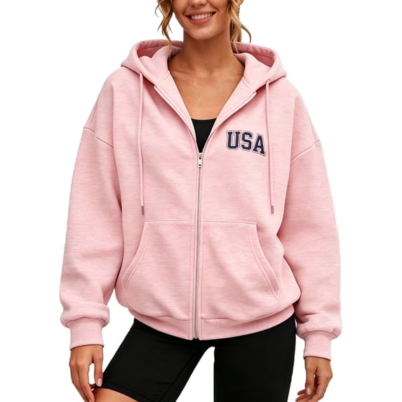 Bibifish Womens Zip Up Hoodies Hooded Jackets Relaxed Fit Fall Winter Hooded Sweatshirts With Pockets