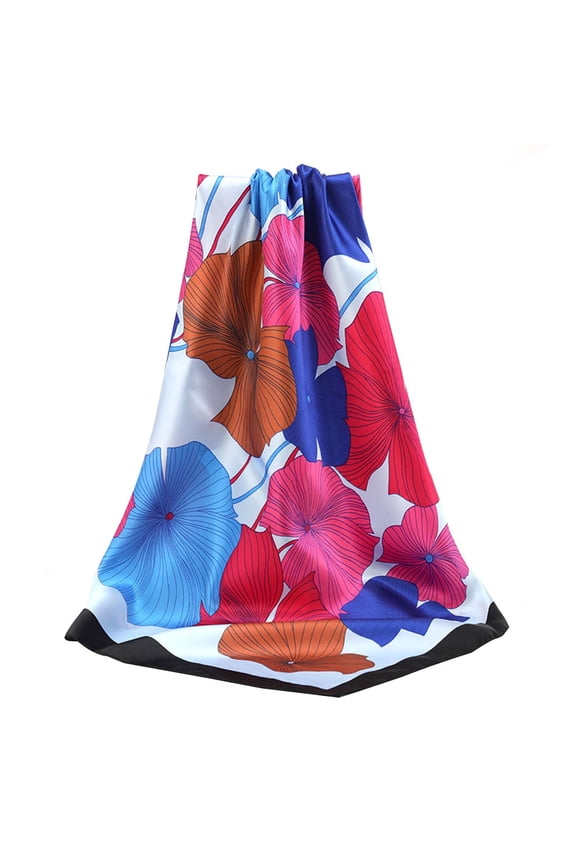 Womens scarf Colorful Floral Print satain Silk Scarf Lightweight Soft Smooth scarf Autumn Winter Casual Party & Daily Trendy Shawl