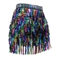 thumbnail image 1 of Bibifish Womens skirts carnival Colorful Tassel Fringe Hip skirts Belly Dance Costume Sparkly Sequin Wrap Skirts trendy Festival Performance Skirts, 1 of 3