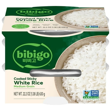 Bibigo Cooked Sticky White Rice, 22.21 oz 3 Pack