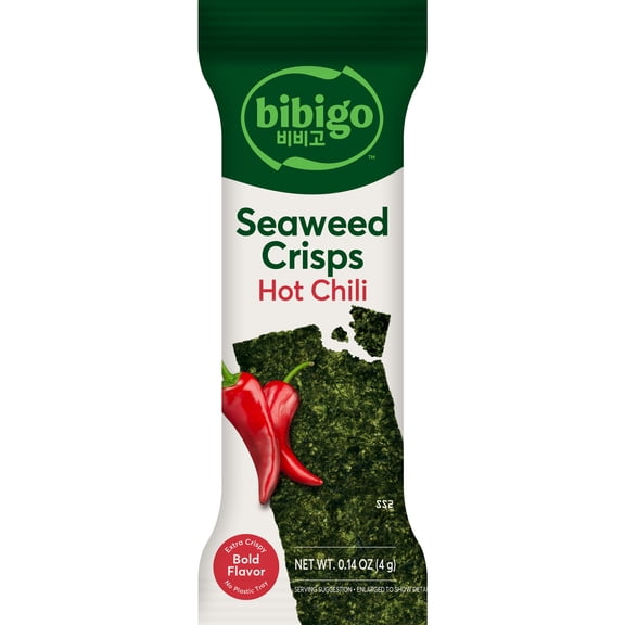 Bibigo Crispy Hot Chili Flavor Seaweed Crisps, 0.14 oz