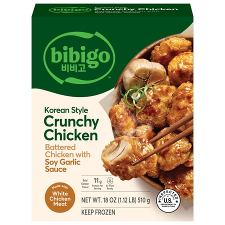 Bibigo Frozen Korean Style Crunchy Chicken with Soy Garlic Sauce, 18.0 oz