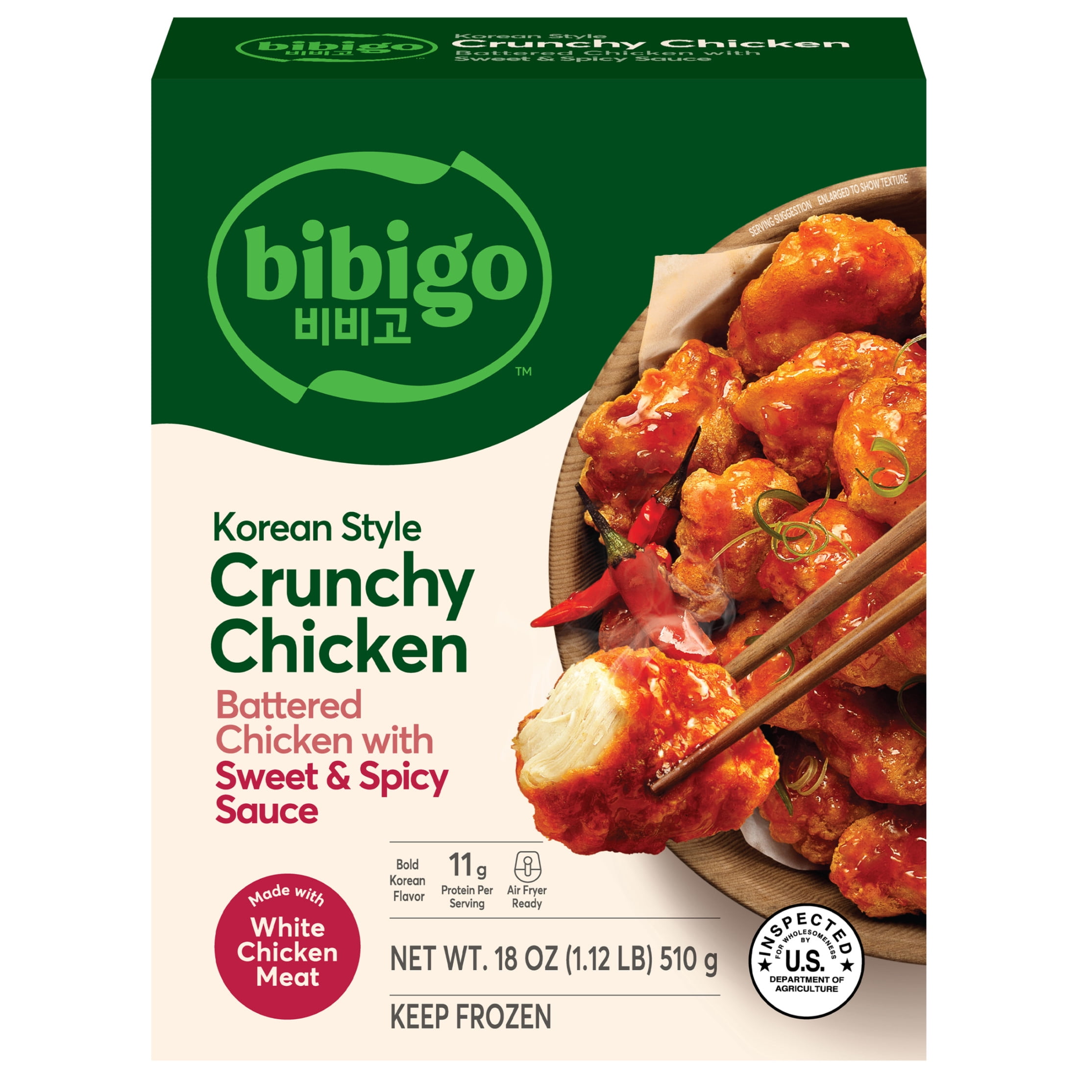 Bibigo Frozen Korean Style Crunchy Chicken with Sweet & Spicy Sauce, 18.0 oz
