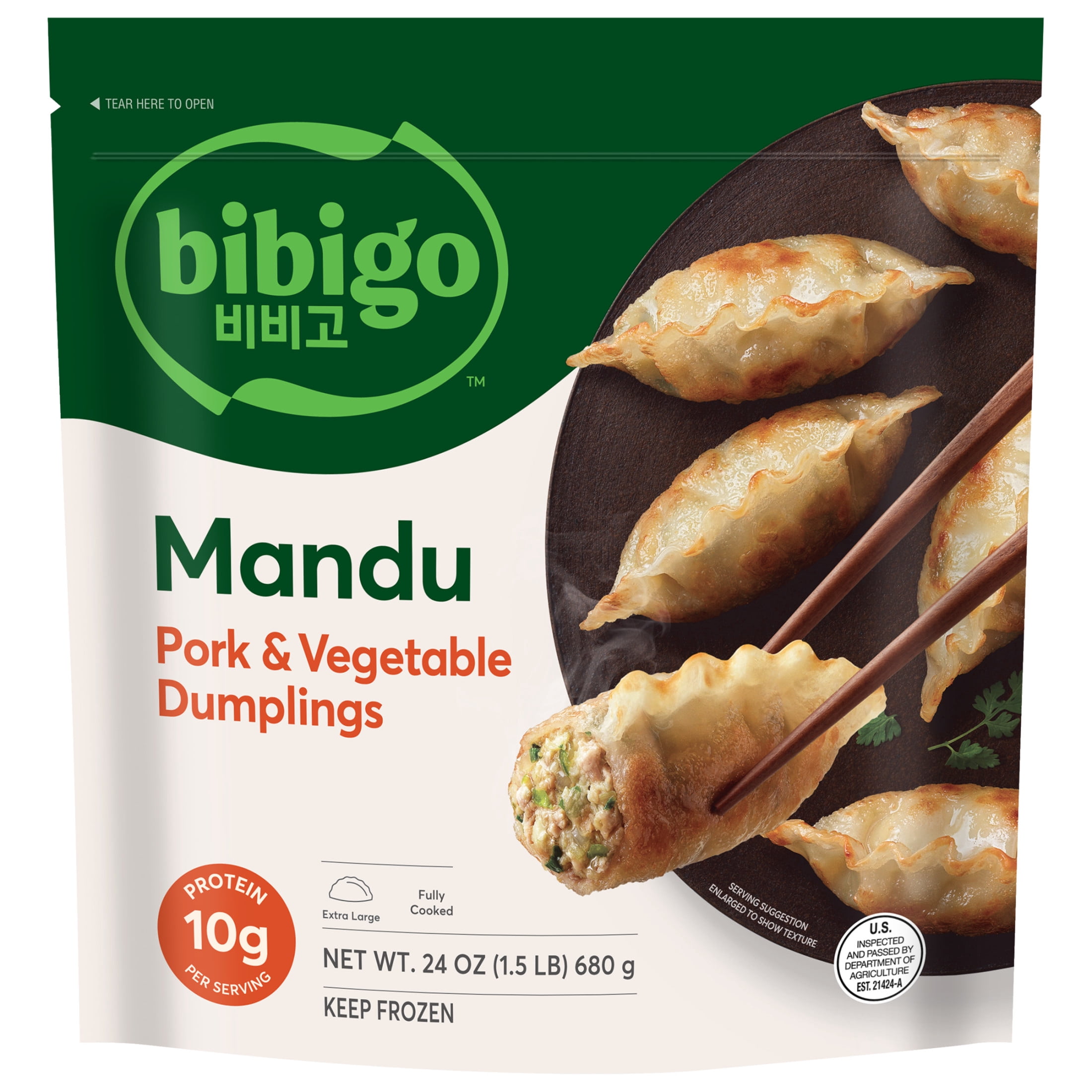 Bibigo Frozen Mandu Pork & Vegetable Dumplings, 24.0 oz