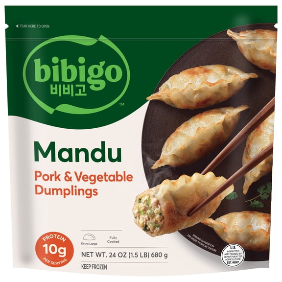 Bibigo Frozen Mandu Pork & Vegetable Dumplings, 24.0 oz