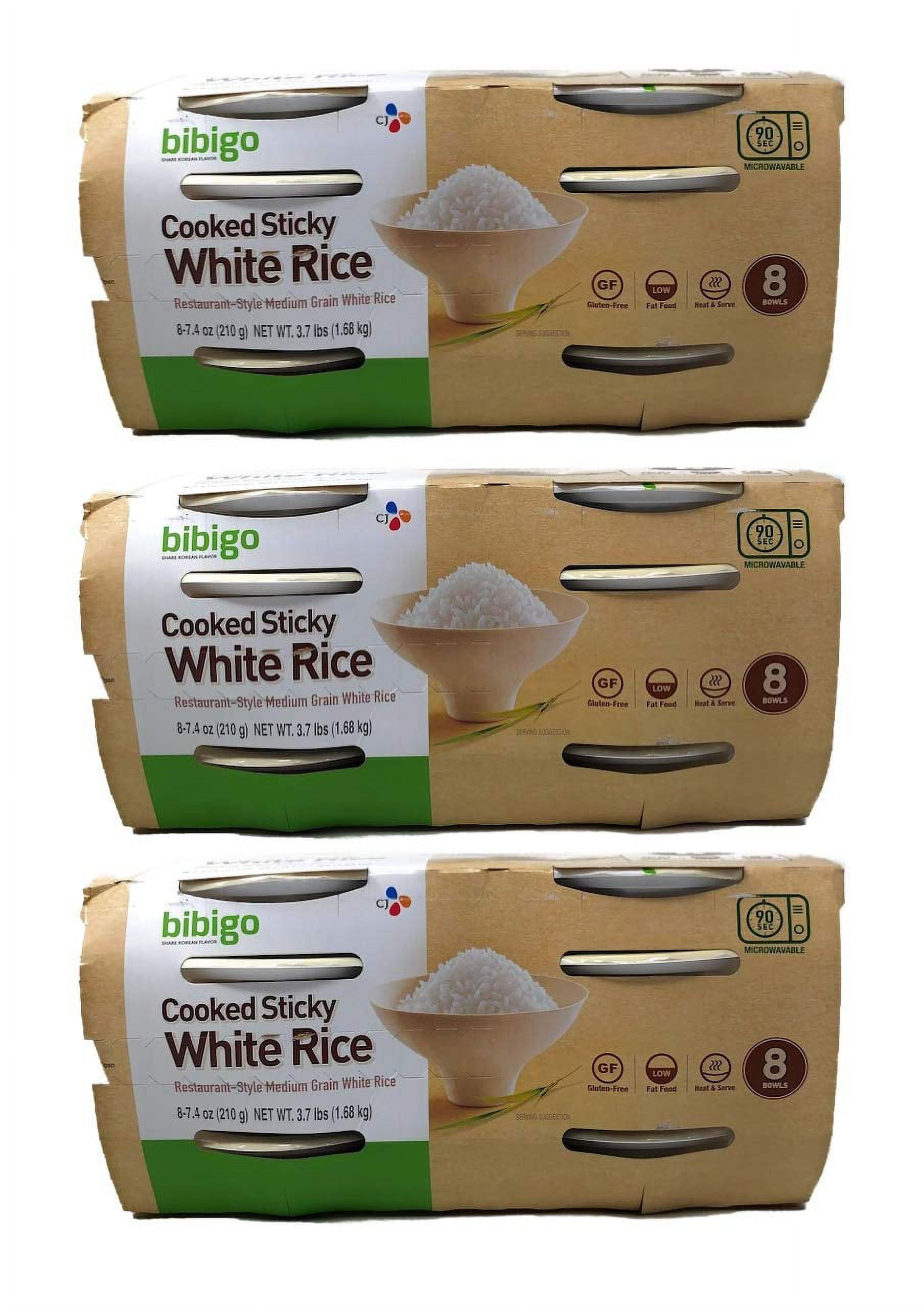 Bibigo RestaurantStyle Cooked Sticky White Rice, 8 7.4ounce Bowls