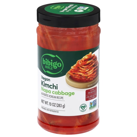 Bibigo Refrigerated Korean-Style Napa Cabbage Vegan Kimchi, 10.0 oz