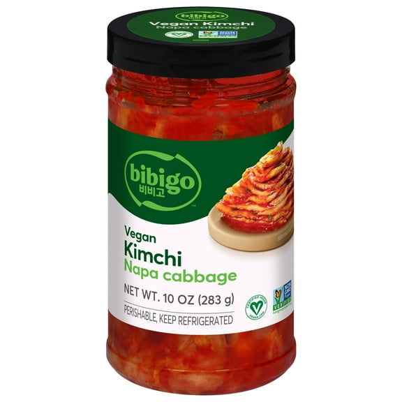 Bibigo Refrigerated Korean-Style Napa Cabbage Vegan Kimchi, 10.0 oz