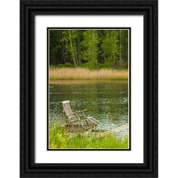 Bibikow, Walter 11x14 Black Ornate Wood Framed with Double Matting Museum Art Print Titled - Sweden-Bohuslan-Salto Island-wooden chair