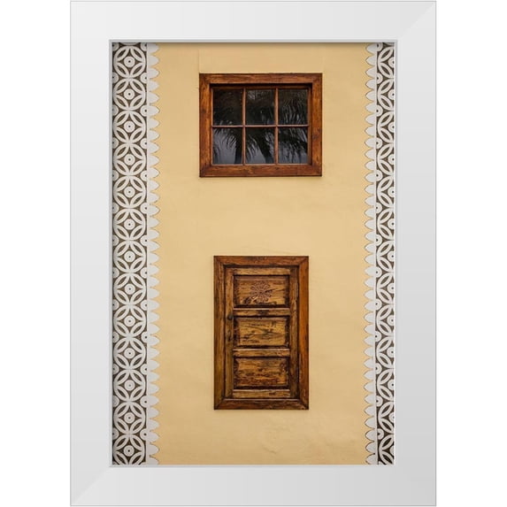 Bibikow, Walter 11x14 White Modern Wood Framed Museum Art Print Titled - Canary Islands-La Palma Island-Puntallana-Parroquia San Juan Bautista church-wall detail