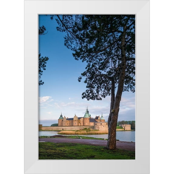 Bibikow, Walter 11x14 White Modern Wood Framed Museum Art Print Titled - Sweden-Kalmar-Kalmar Slott castle-dawn