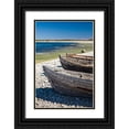 thumbnail image 1 of Bibikow, Walter 13x18 Black Ornate Wood Framed with Double Matting Museum Art Print Titled - Sweden-Faro Island-Kursviken-coastal farmers fishing boats, 1 of 4