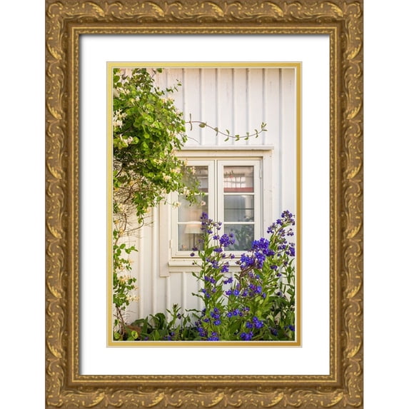 Bibikow, Walter 13x18 Gold Ornate Wood Framed with Double Matting Museum Art Print Titled - Sweden-Bohuslan-Smogen-house detail