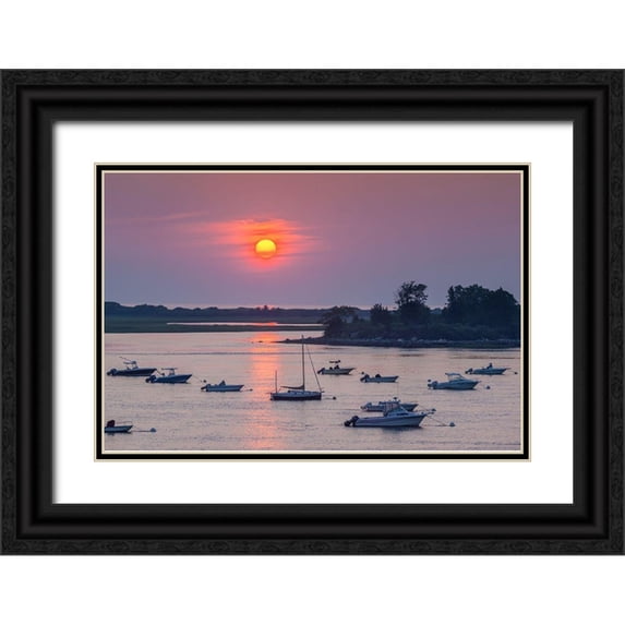 Bibikow, Walter 14x11 Black Ornate Wood Framed with Double Matting Museum Art Print Titled - New England-Massachusetts-Ipswich-sunrise over Great Neck