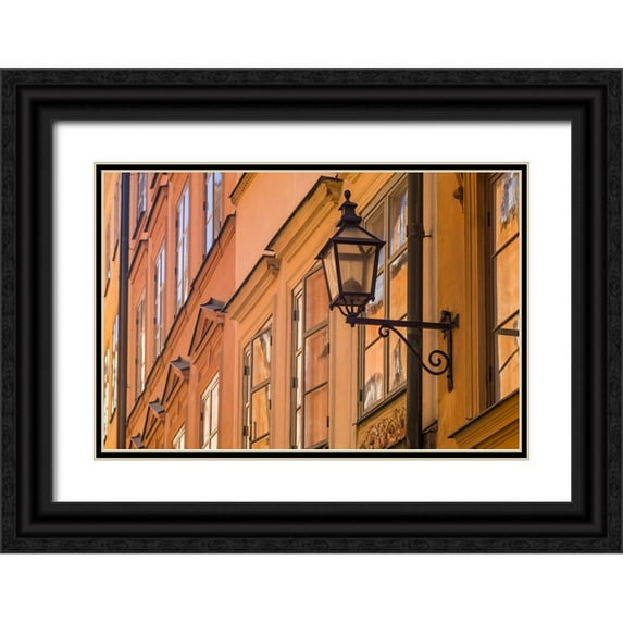 Bibikow, Walter 14x11 Black Ornate Wood Framed with Double Matting Museum Art Print Titled - Sweden-Stockholm-Gamla Stan-Old Town-Royal Palace-old town building detail