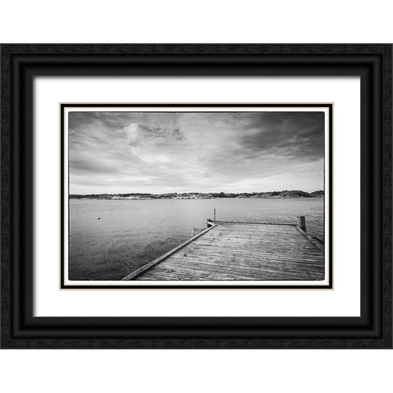 Bibikow, Walter 14x11 Black Ornate Wood Framed with Double Matting Museum Art Print Titled - Sweden-Bohuslan-Salto Island-pier