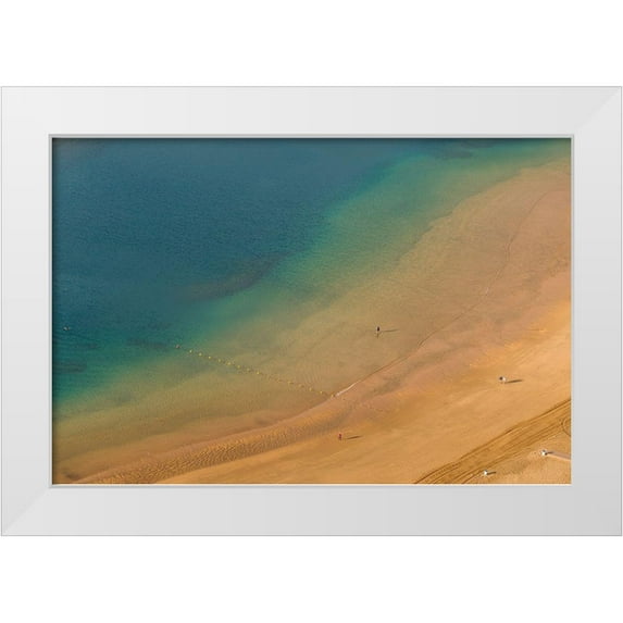 Bibikow, Walter 14x11 White Modern Wood Framed Museum Art Print Titled - Canary Islands-Tenerife Island-San Andres-elevated view of San Andres Beach
