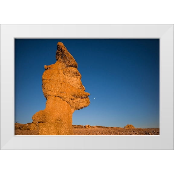 Bibikow, Walter 14x11 White Modern Wood Framed Museum Art Print Titled - Sweden-Faro Island-Langhammars Area-Langhammar coastal limestone rauk rock-sunset