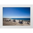 thumbnail image 1 of Bibikow, Walter 14x11 White Modern Wood Framed Museum Art Print Titled - Sweden-Faro Island-Langhammars Area-Langhammar coastal limestone rauk rocks with visitors, 1 of 4