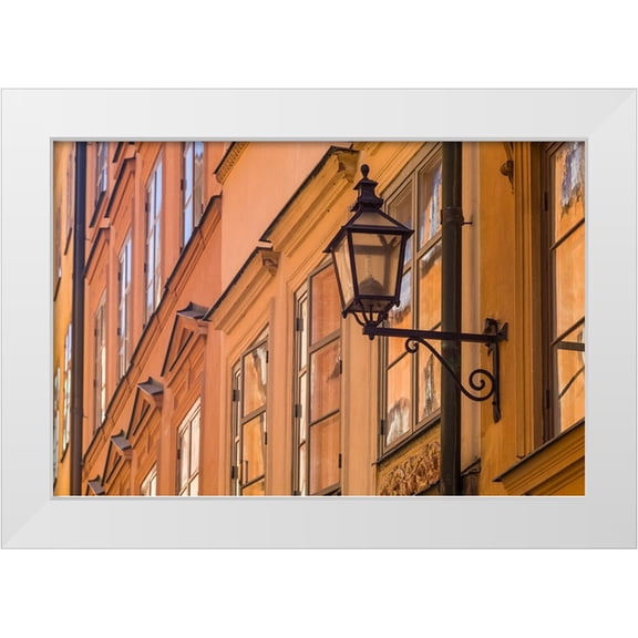 Bibikow, Walter 14x11 White Modern Wood Framed Museum Art Print Titled - Sweden-Stockholm-Gamla Stan-Old Town-Royal Palace-old town building detail