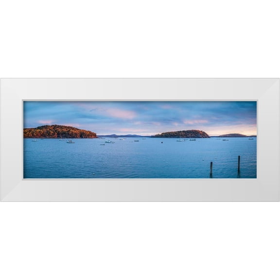 Bibikow, Walter 14x7 White Modern Wood Framed Museum Art Print Titled - Maine-Mt Desert Island-Bar Harbor-view of Frenchman Bay-autumn
